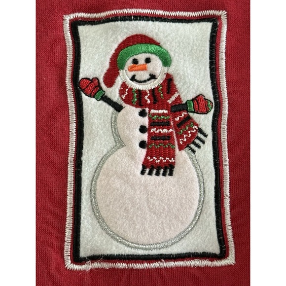 VTG Holiday Traditions Red Grandma Cardigan XL w/Embroidered Christmas Patches - Picture 6 of 11